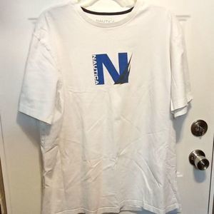 Nautica Logo‎ White Short Sleeve Men's T-shirt Men's Size XXL